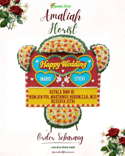 Karangan Papan Bunga Pernikahan di Bulakan